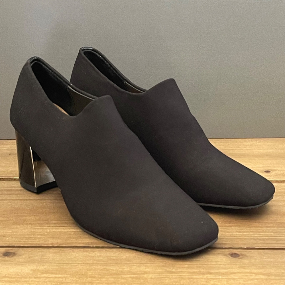 Donald Pliner Women's Chelsie Stretch Booties Size 7.5 Black Block Heel
